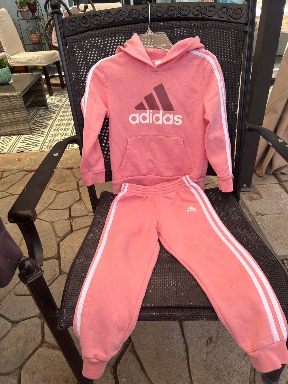 adidas Pink Kids Hoodie and Joggers Set
